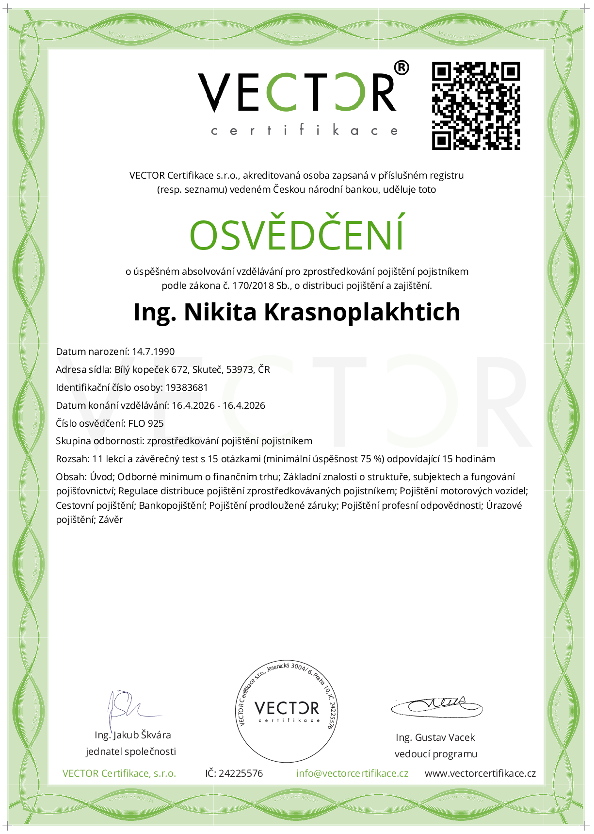 Osvědčení